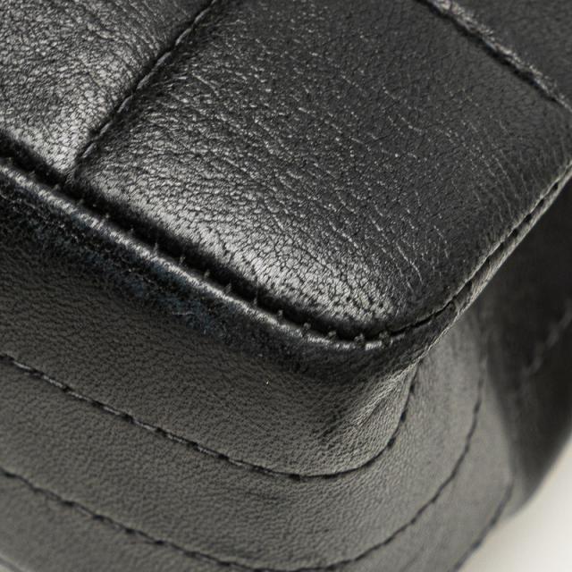 シャネル チョコバー ショルダーバッグ ブラック ラムスキン フェイクパール レディース CHANEL 【中古】_4