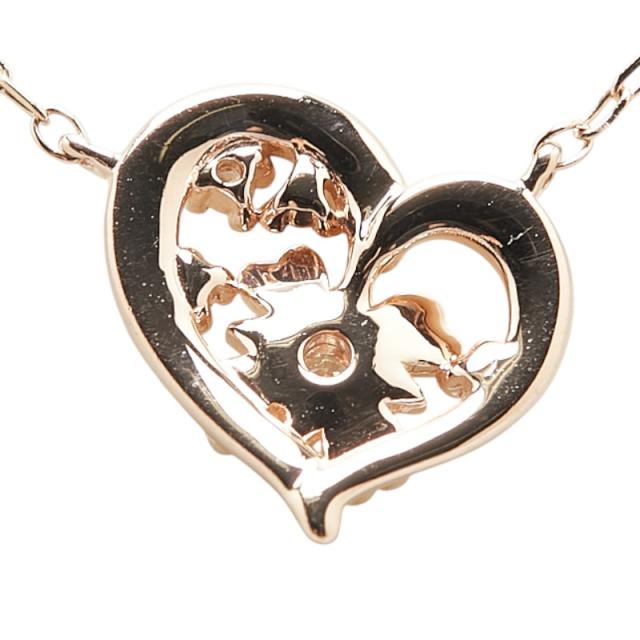 4℃ ダイヤモンド ハート デザイン ネックレス K10PG