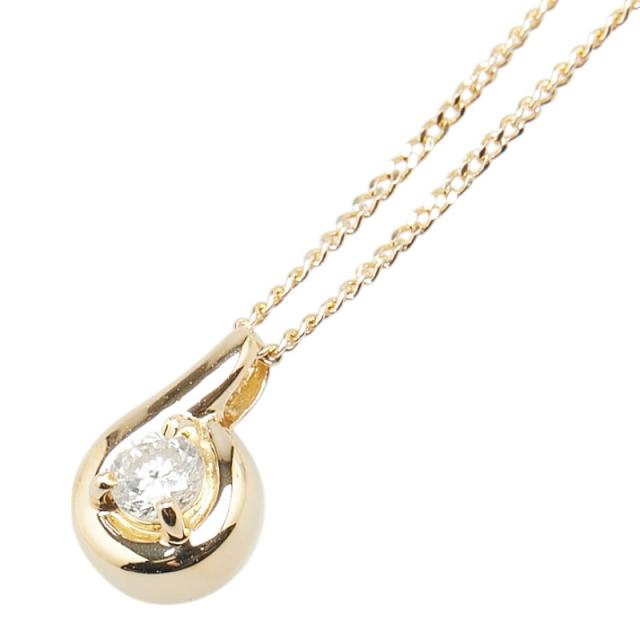 AHKAH アーカー K18 YG 一粒ダイヤモンド ティアネックレス アーカーの