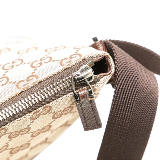 グッチ GGキャンバス 斜め掛け ショルダーバッグ 114273 ブラウン キャンバス レザー レディース GUCCI 【中古】 ショルダーバッグ