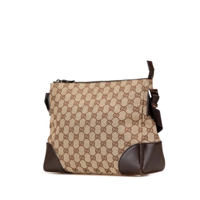グッチ GGキャンバス 斜め掛け ショルダーバッグ 114273 ブラウン キャンバス レザー レディース GUCCI 【中古】 ショルダーバッグ