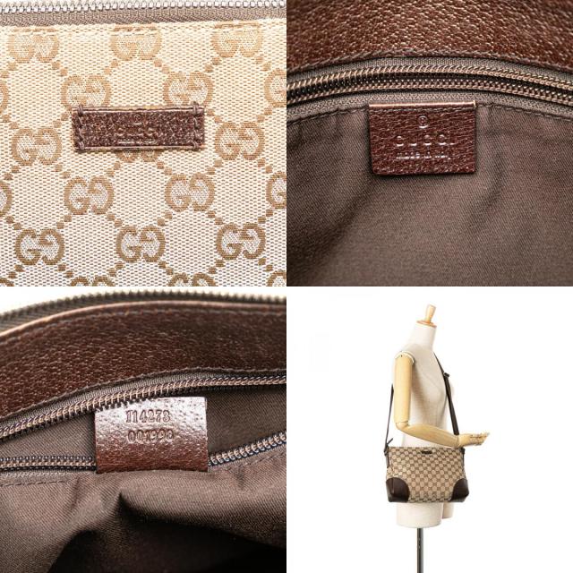 グッチ GGキャンバス 斜め掛け ショルダーバッグ 114273 ブラウン キャンバス レザー レディース GUCCI 【中古】 ショルダーバッグ