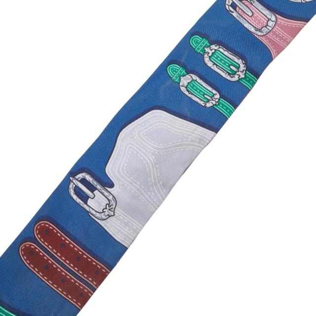 エルメス ツイリー ベルト モチーフ スカーフ ブルー マルチカラー