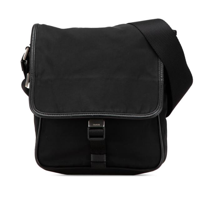 プラダ ショルダーバッグ レザー×ナイロン 三角ロゴ ベルト