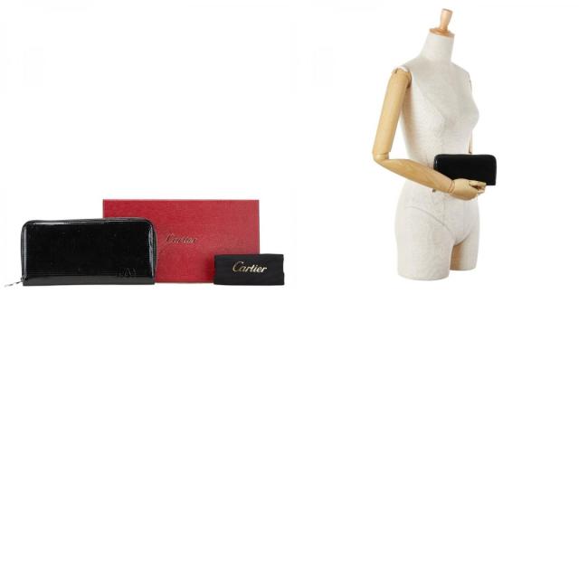 カルティエ ハッピーバースデー ラウンドファスナー 長財布 ブラック