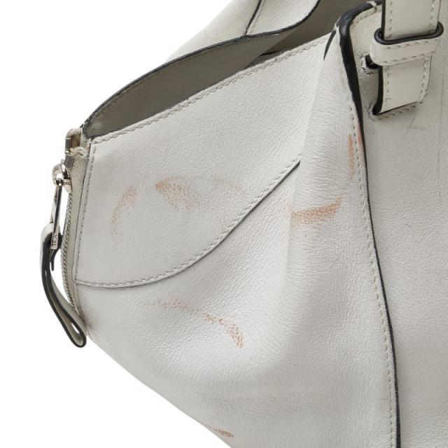 ロエベ アナグラム ハンモック スモール ハンドバッグ ショルダーバッグ 2WAY ホワイト レザー レディース LOEWE 【中古】_3