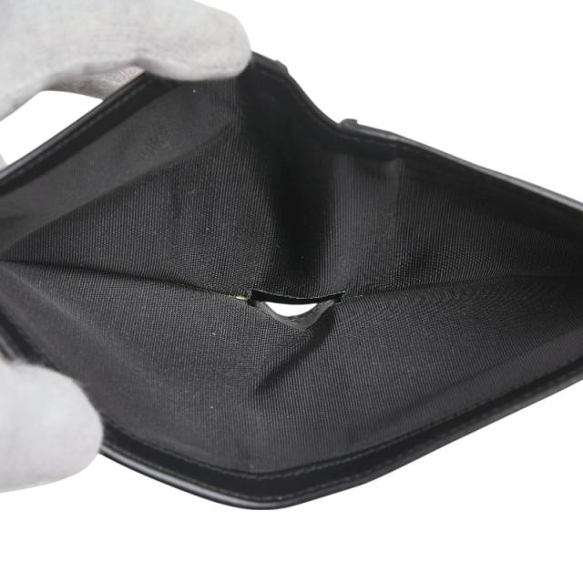 VLTN ロゴ入り ブラックレザー 二つ折り掛け財布 ヴァレンティノ 二つ折り財布 VLTNロゴ ブラック メンズ VALENTINO