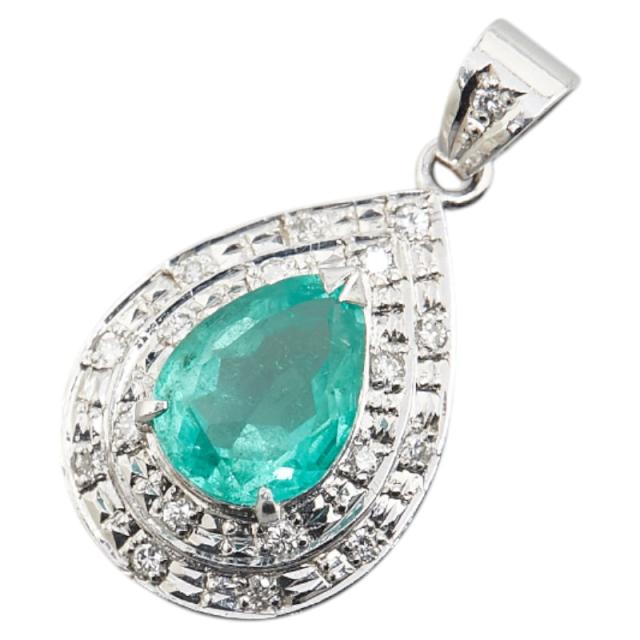 ノーブランド Pt900 プラチナ エメラルド1.62ct ダイヤモンド