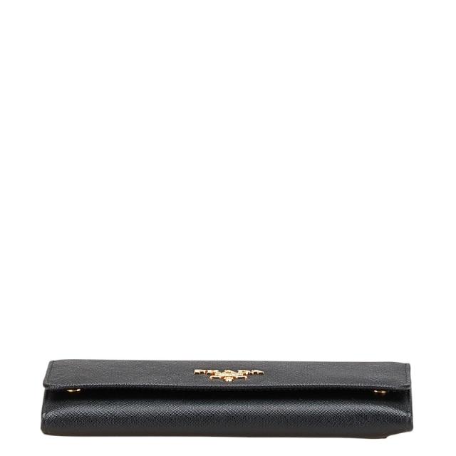 プラダ PRADA 長財布 ロゴ ブラック レディース 中古 PRADA プラダ