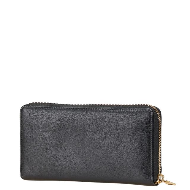 YSL ブラックレザー 二つ折り財布　サンローラン YVES SAINT LAURENT イヴサンローラン 長財布 二つ折り長財布