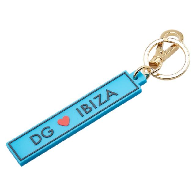 ドルチェアンドガッバーナ キーホルダー キーリング BI1386 ライトブルー マルチカラー ラバー メッキ レディース DOLCE&GABBANA【中古】