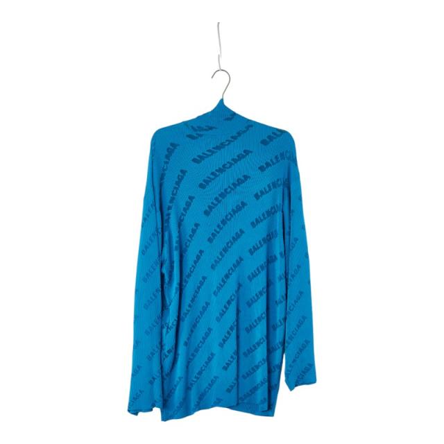 バレンシアガ タートルネック オーバーサイズセーター サイズ：L 719056 ライトブルー レーヨン ナイロン レディース BALENCIAGA【中古】