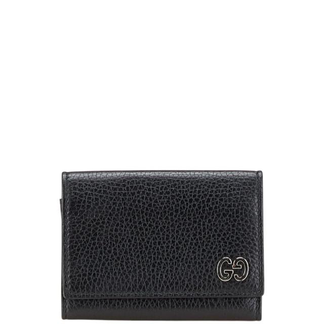 グッチ ドリアン 名刺入れ カードケース 473923 ブラック レザー メンズ GUCCI 【中古】