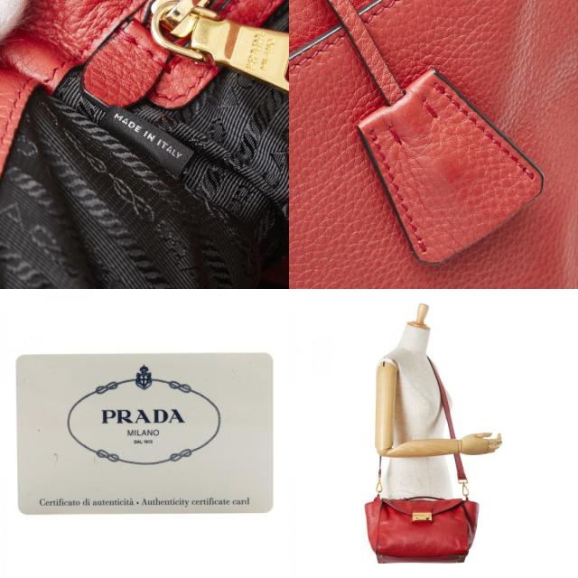プラダ ハンドバッグ ショルダーバッグ 2WAY BR5034 レッド レザー