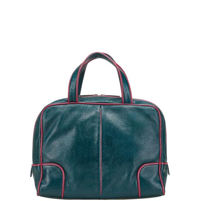 ロエベ ハンドバッグ グリーン パープル レザー レディース LOEWE 【中古】