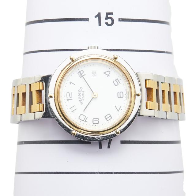 エルメス クリッパー 腕時計 クオーツ ホワイト文字盤 ステンレス