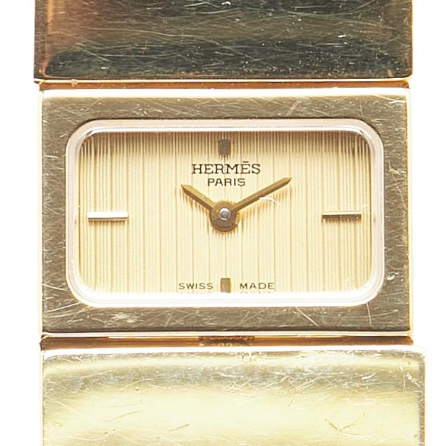 エルメス ロケ バングルウォッチ L01.201 クオーツ ゴールド文字盤  