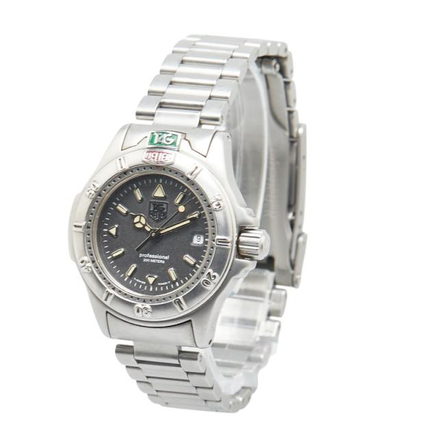 【新品電池】TAG HEUER WF1411プロフェッショナル ブラック腕時計 美品✨ タグホイヤー WF1411プロフェッショナル ブラック 腕時計