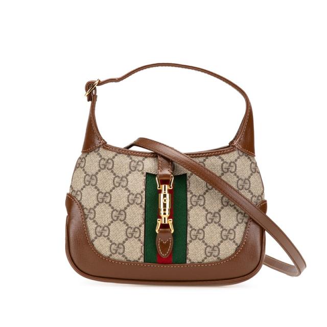 グッチ GGスプリーム オフィディア ジャッキー 1961 ミニ ハンドバッグ ショルダーバッグ 2WAY 637092 ベージュ ブラウン GUCCI 【中古】