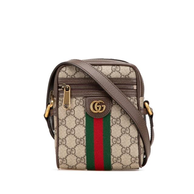 グッチ GGスプリーム オフィディア ショルダーバッグ 598127 ベージュ ブラウン PVC レザー レディース GUCCI 【中古】