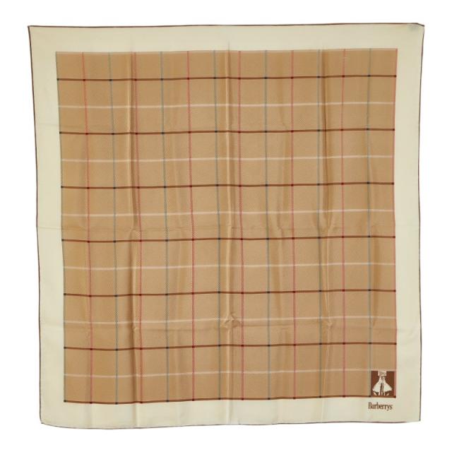 バーバリー チェック スカーフ ブラウン ベージュ マルチカラー シルク レディース BURBERRY 【中古】