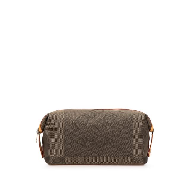 ルイ ヴィトン ダミエ ジェアン トゥルース アルバトロス ポーチ M93089 テール カーキ キャンバス レザー LOUIS VUITTON 【中古】