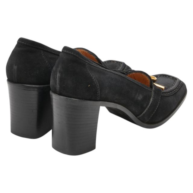 エルメス シェーヌダンクル ローファー ヒール サイズ:37 ブラック