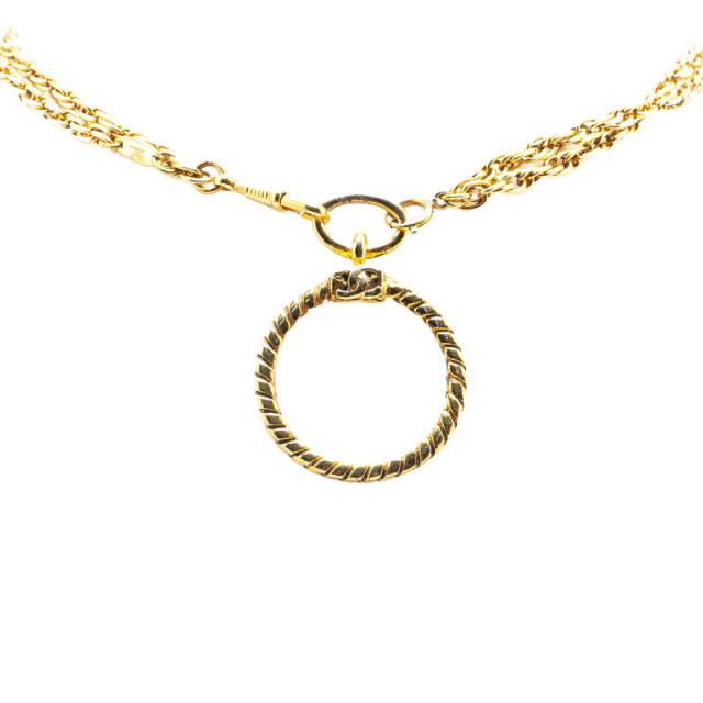 シャネル ヴィンテージ 1983 ココマーク ルーペ ロングネックレス ダブルチェーン ゴールド メッキ レディース CHANEL 【中古】