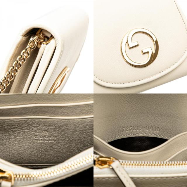 グッチ ブロンディ ミディアム チェーン ショルダーバッグ ウォレットバッグ 725219 アイボリー ゴールド レザー GUCCI 【中古】 グッチ ブロンディ ミディアム チェーン ショルダーバッグ ウォレット