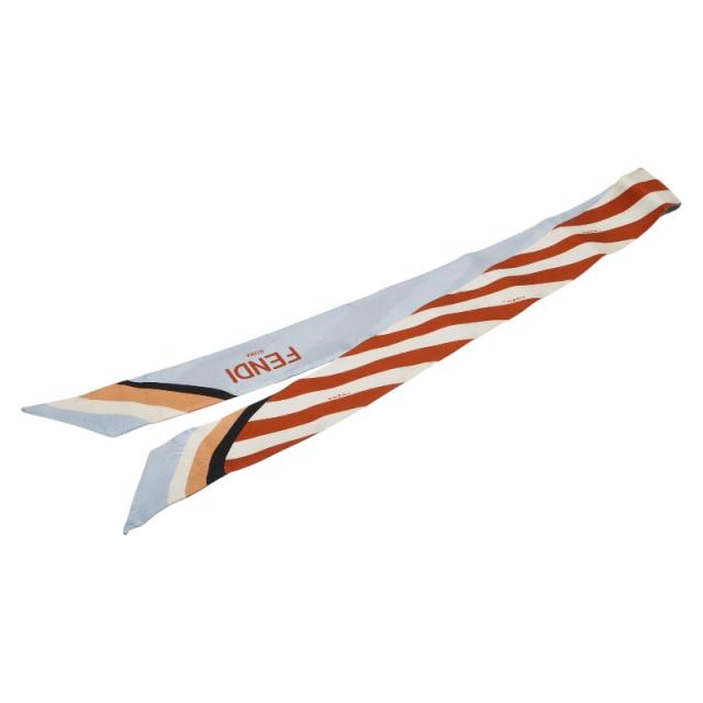 フェンディ ラッピー ロゴ スカーフ マルチカラー シルク レディース