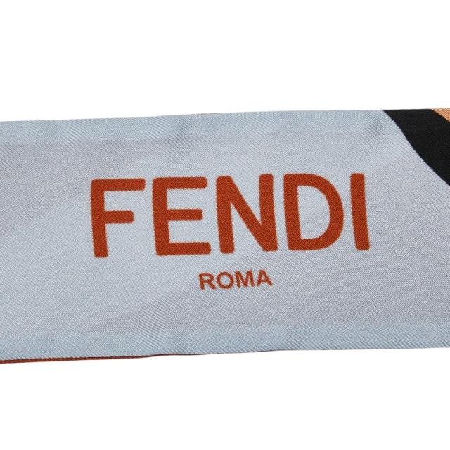 フェンディ ラッピー ロゴ スカーフ マルチカラー シルク レディース