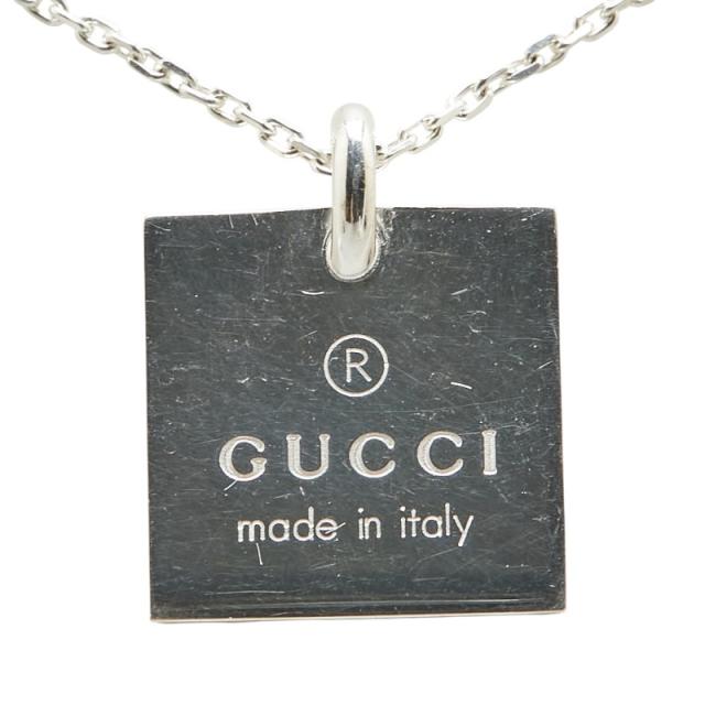 グッチ スクエア プレート ネックレス SV925 シルバー レディース GUCCI 【中古】_1