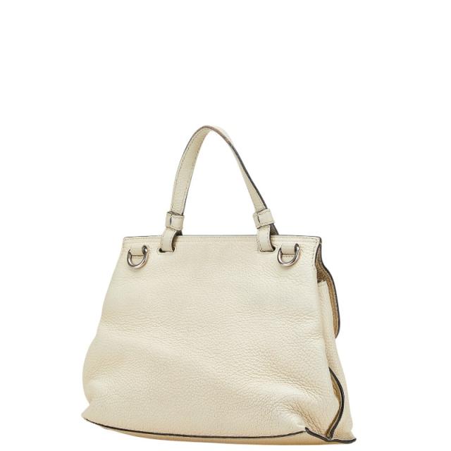 グッチ デイリー バンブー ハンドバッグ ショルダーバッグ 2WAY 370831 ホワイト レザー レディース GUCCI 【中古】 グッチ デイリー バンブー ハンドバッグ ショルダーバッグ 2WAY 370831