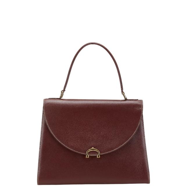 カルティエ マストライン ポーチ ワインレッド ボルドー レザー