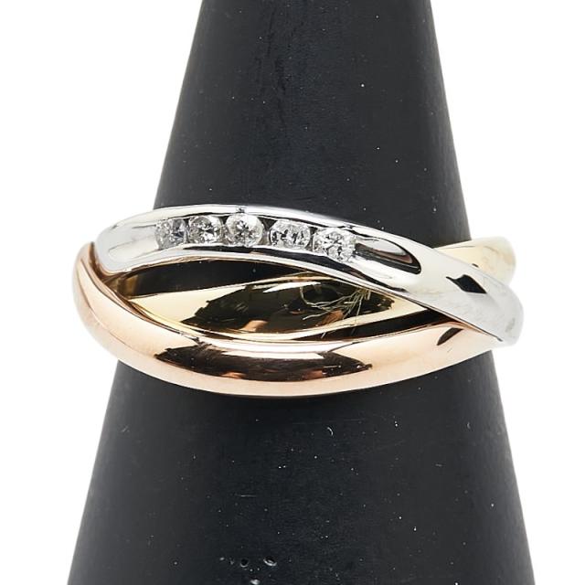 K18YG イエローゴールド K18PG ピンクゴールド ネックレス ダイヤモンド0.17ct 3.6g 〜45cm フリーチェーン レディース 中古 ◇スーパーセール延長！クーポンで22％OFF！からに！◇K18YGイエロー