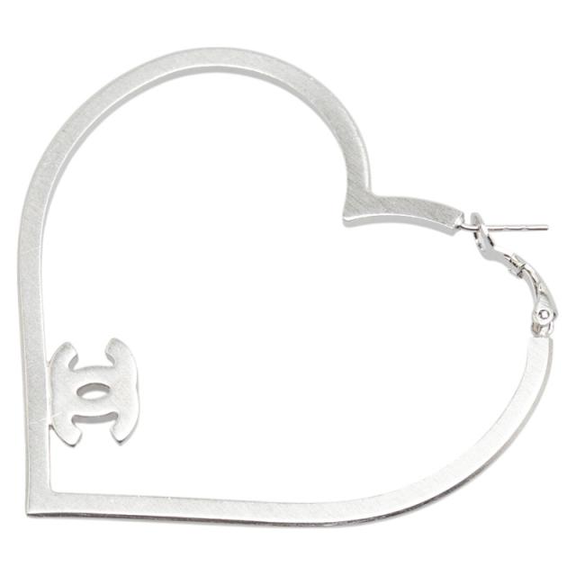 シャネル CHANEL ハート　ココマーク　ピアス ホワイト シャネル CHANEL B23B ハート ココマーク ピアス パール ビジュー 白