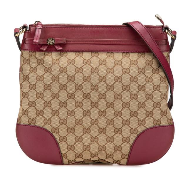 グッチ GGキャンバス メイフェア ショルダーバッグ 257065 ベージュ ワインレッド キャンバス レザー レディース GUCCI 【中古】
