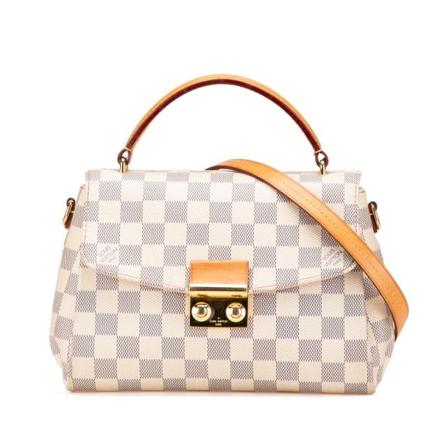 ルイ ヴィトン ダミエ アズール クロワゼット ハンドバッグ ショルダーバッグ 2WAY N41581 アイボリー ブラウン LOUIS VUITTON 【中古】