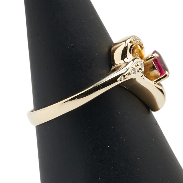 セイコー K18YG イエローゴールド ルビー ダイヤ ハート リング 指輪