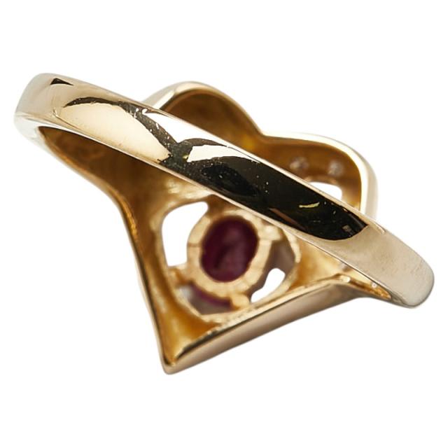 セイコー K18YG イエローゴールド ルビー ダイヤ ハート リング 指輪