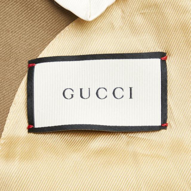 グッチ テーラードジャケット ブレザー ダブル サイズ：44 ブラウン ポリエステル ウール メンズ GUCCI 【中古】 グッチ テーラードジャケット ブレザー ダブル サイズ：44 ブラウン