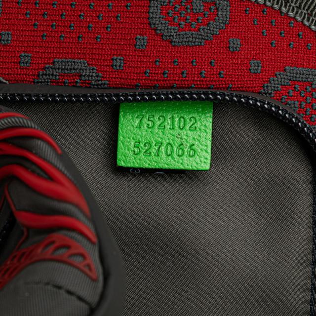 グッチ GGナイロン ベルトバッグ ボディバッグ ウエストバッグ 752102 レッド グレー ナイロン ラバー レディース GUCCI 【中古】_8