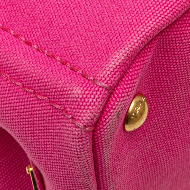 プラダ 三角ロゴプレート ミニ カナパ ハンドバッグ ショルダーバッグ 2WAY B2439G ピンク キャンバス レディース PRADA 【中古】_3