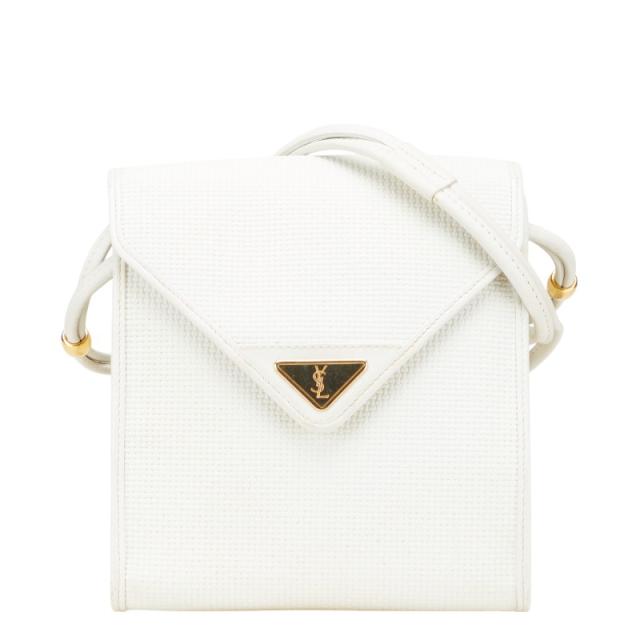 SAINT LAURENT ホワイトショルダーバッグ LE 5 A 7 ショルダーバッグ ブランヴィンテージ ホワイト 白