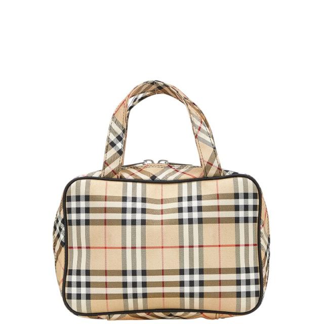 バーバリー ノバチェック ミニハンドバッグ ベージュ マルチカラー キャンバス レディース BURBERRY 【中古】