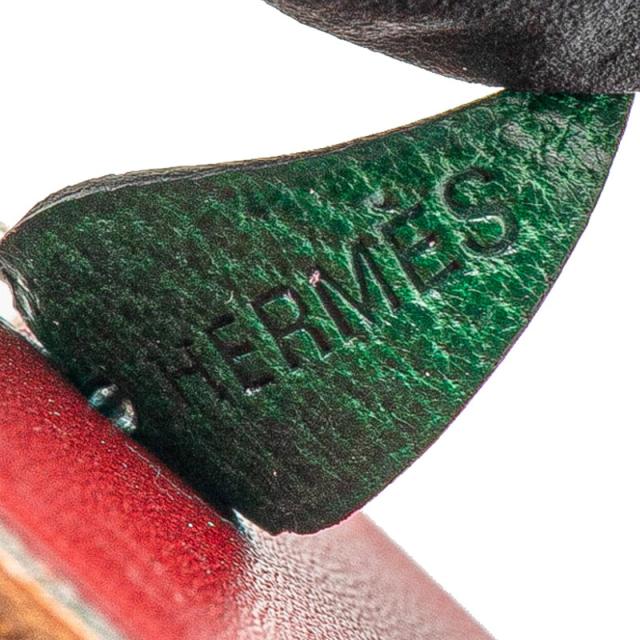 エルメス アップル リンゴ モチーフ チャーム シルバー レッド メタル レザー レディース HERMES 【中古】_4