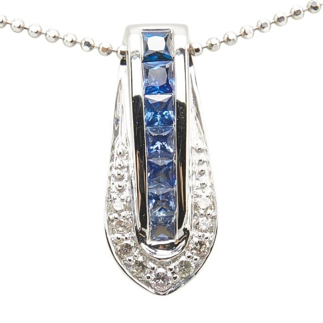 K18WG ホワイトゴールド サファイア0.50ct ダイヤ0.10ct K18WG ホワイトゴールド サファイア0.50ct ダイヤ0.10ct