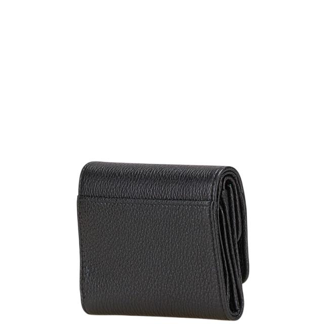 プラダ 三角ロゴ 二つ折り財布 ブラック レザー レディース PRADA 【中古】