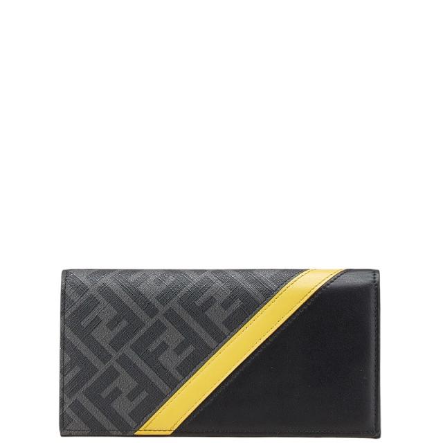 極美品 FENDI フェンディ ダイアゴナル ズッカ 長財布 レザー FF柄 Brandol / FENDI フェンディ 長財布 FF柄 ズッカ バイカラー