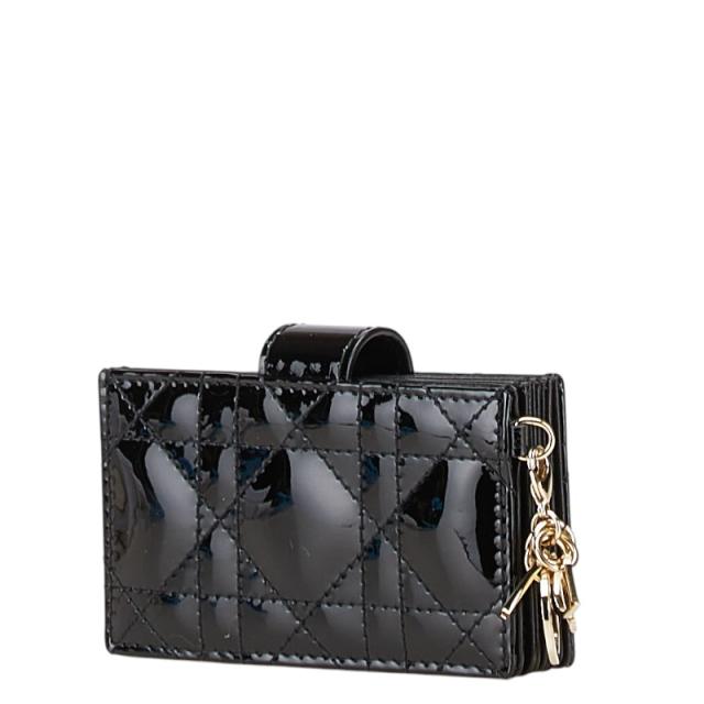 ディオール LADY DIOR カードホルダー カナージュ ラムスキン ピンク